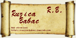 Ružica Babac vizit kartica